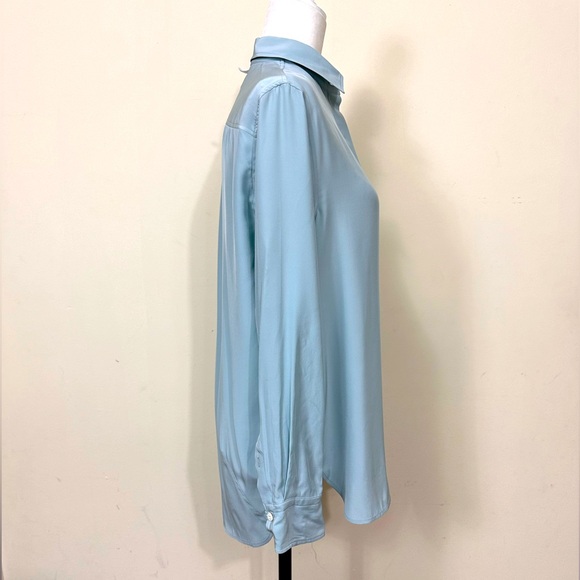 EUC FLAWLESS rag & bone Pure Silk Hidden Buttons Up Long Sleeves Shirt Top S/M - Picture 9 of 15